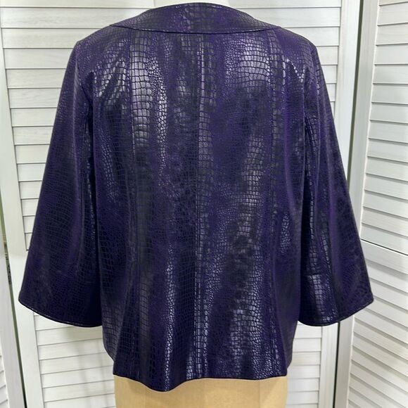 Susan Graver Jacket Size Large Embossed Faux Croc NWOT - Picture 8 of 12